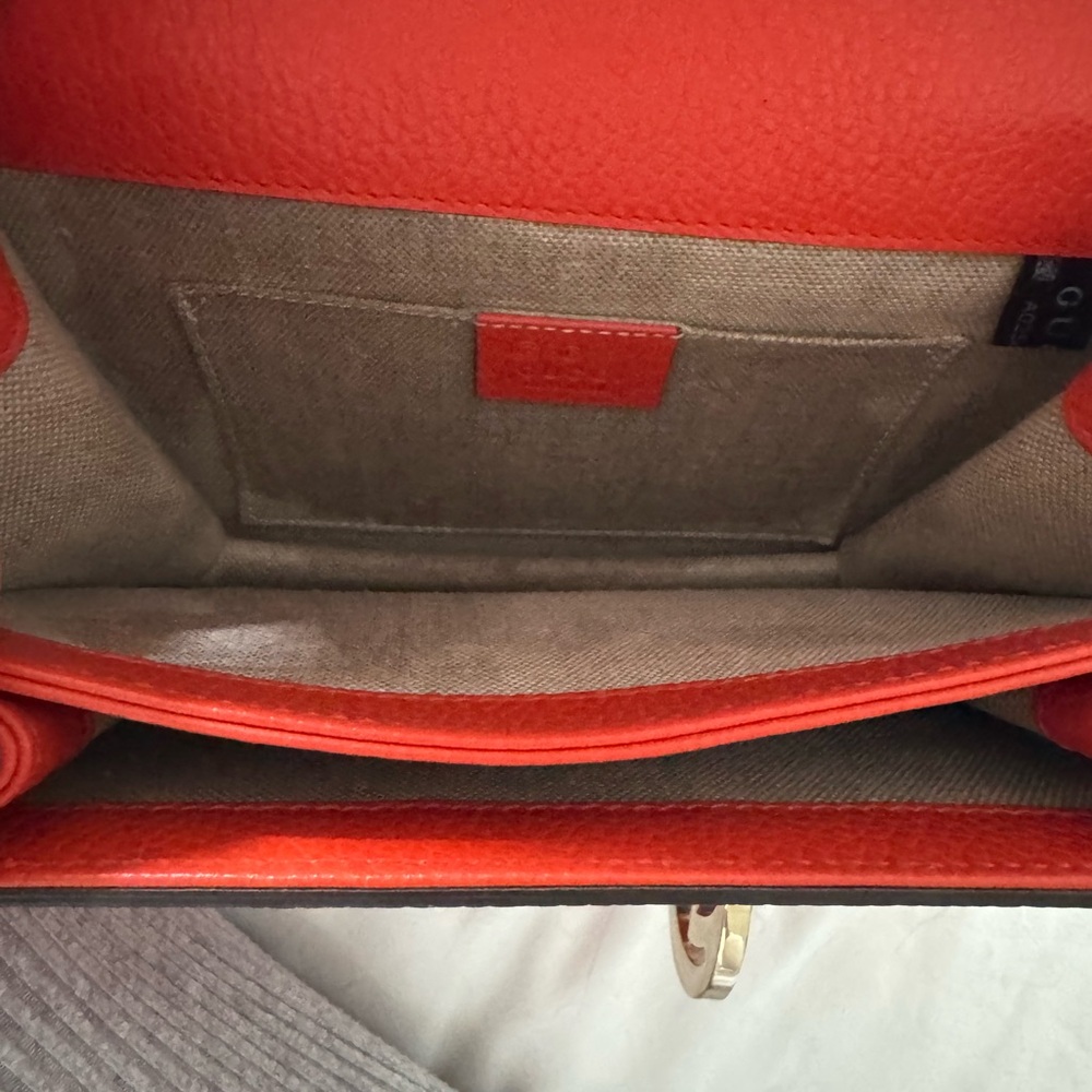 Gucci Orange Mini Bag with Gold Chain - Picture 6 of 10